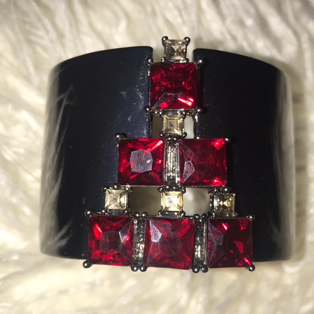 Titanium Ruby and Cubic Style Bracelet
